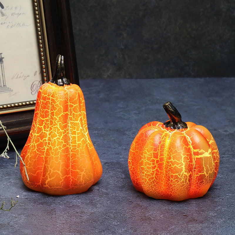 New Halloween Pumpkin Lantern Simulation Pumpkin LED Candle Lamp Resin Luminous Pumpkin 🇨🇳