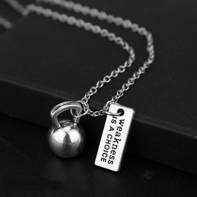 Fitness exercise weightlifting dumbbell necklace 🇨🇳