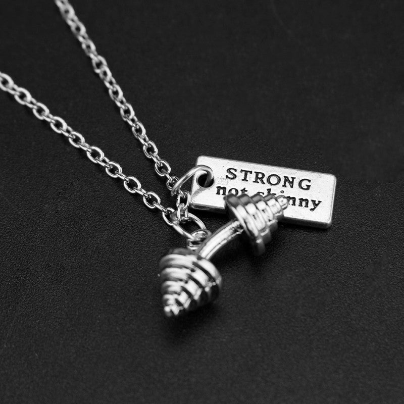 Fitness exercise weightlifting dumbbell necklace 🇨🇳