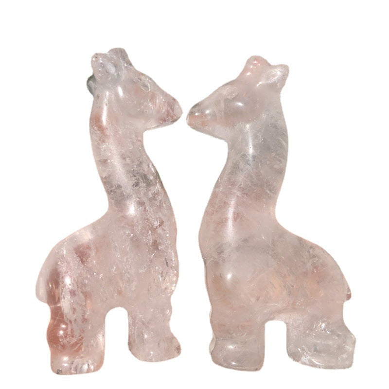 Carved White Crystal Giraffe Home And Office 🇨🇳
