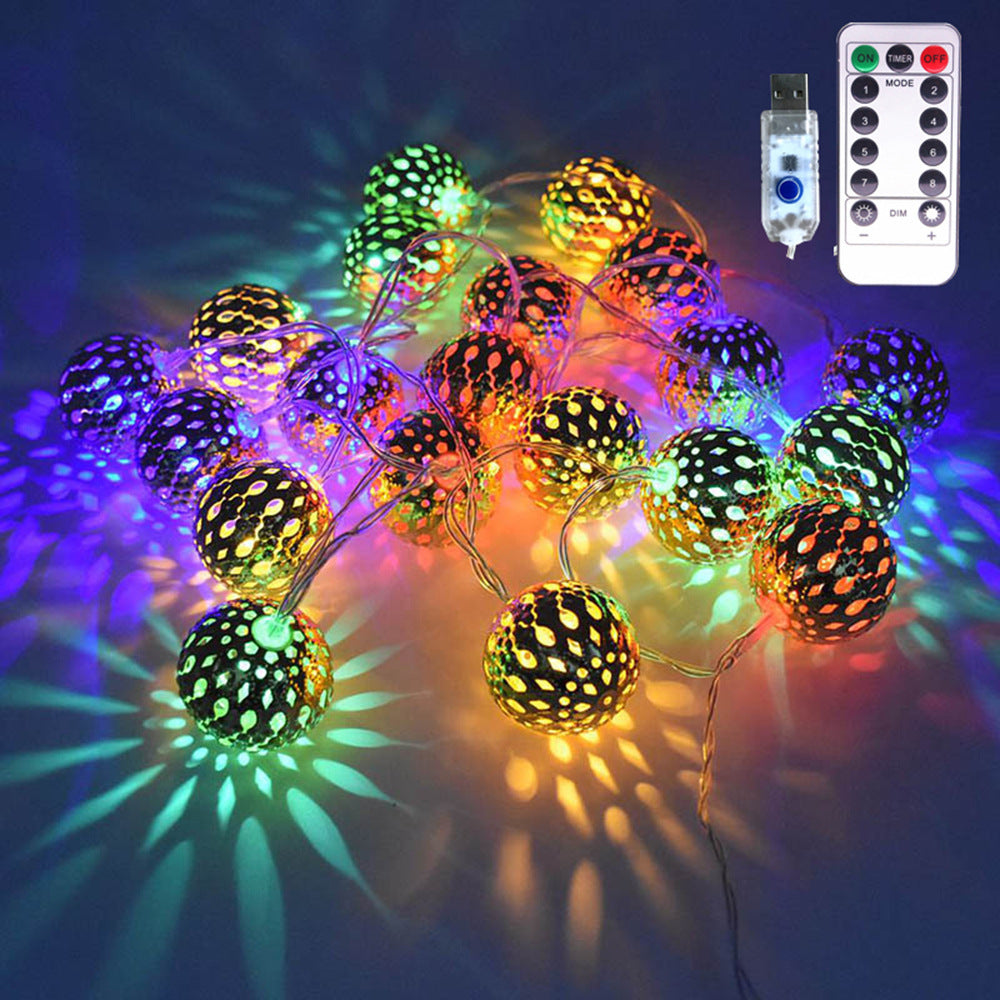 USB Eight Functions Remote Control Colorful Ball Christmas Lights 🇨🇳