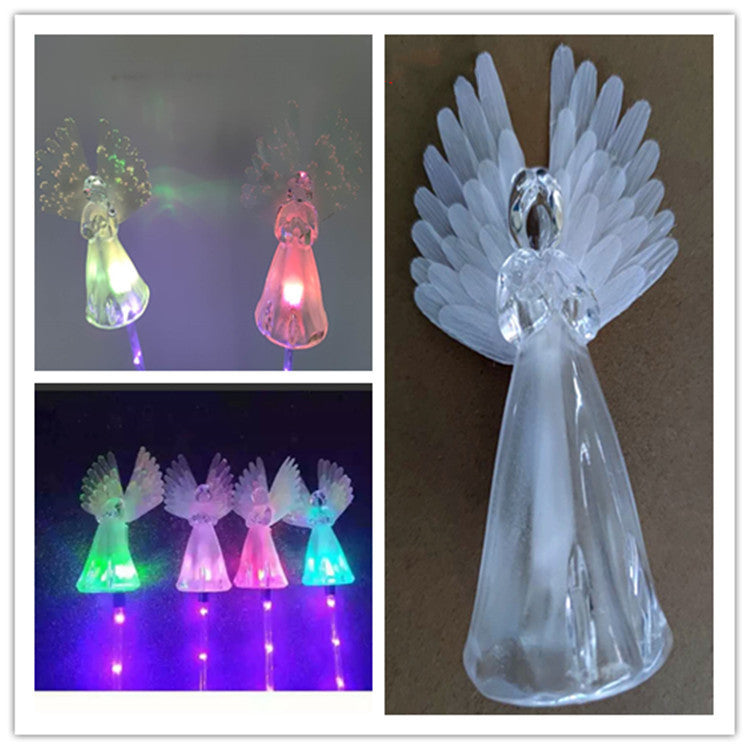 Colorful Color Changing Solar Angel Lights Outdoor Garden Courtyard Path Decorative Light Wings Wings Souvenir Decoration 🇨🇳