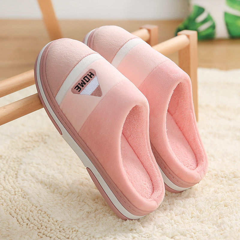 Thick Bottom Plus Velvet Non-Slip Plush Cotton Slippers For Men 🇨🇳