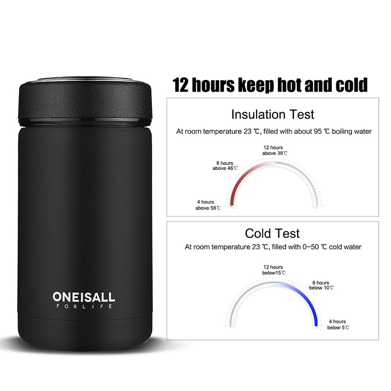 ONE IS ALL Men Gift Bottles 400ml Insulated Cup 304 Stainless Steel Mug Water Bottle Vacuum Flask Coffee Wine Mug 🇨🇳