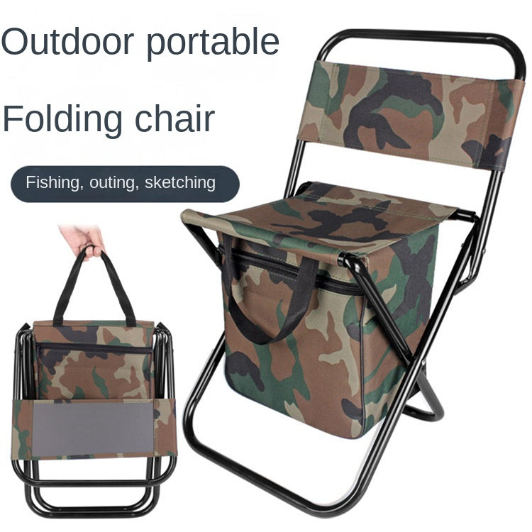 Outdoor Camping Folding Chair with Storage Backrest and Carrying Bag 🇨🇳