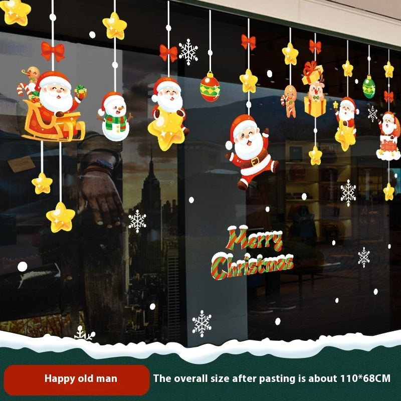 Christmas Decorations Static Sticker Santa Claus Window Sticker 🇨🇳