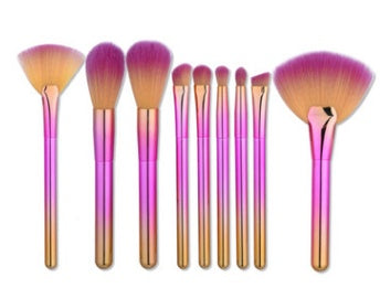 9 sets of make-up brush cover brush makeup brush suit cylinder fan eye brush powder paint 🇨🇳