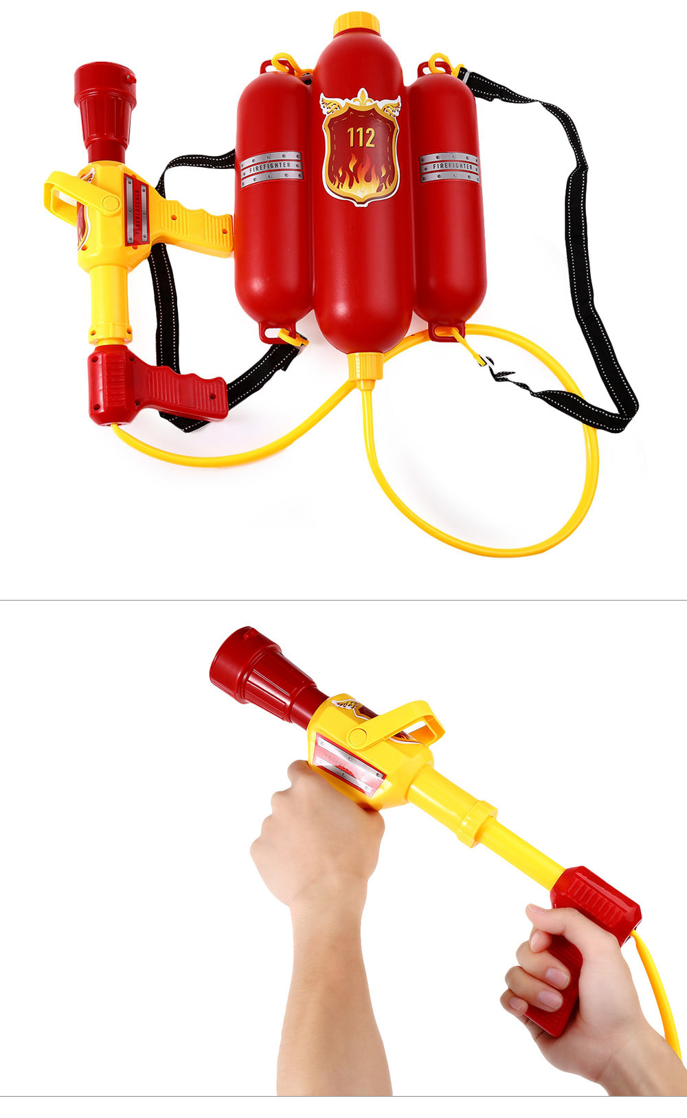 Children's Fire-fighting Plastic Water Gun Toy Pull-out High-pressure Backpack Drifting Creative Jet Water Gun 🇨🇳