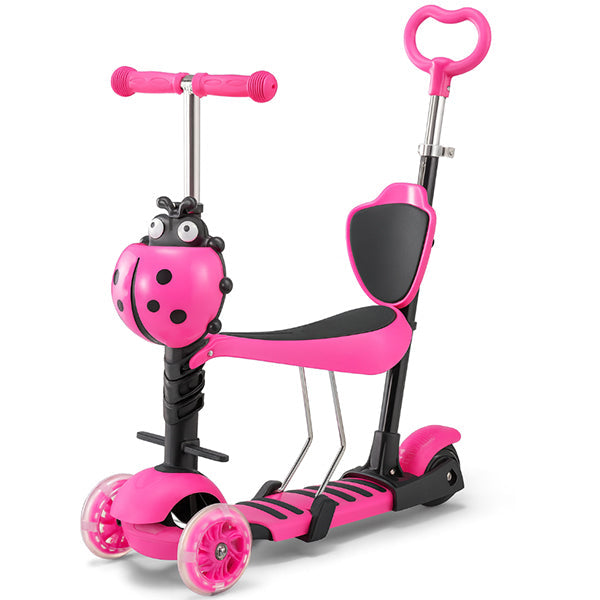 5in 1 Kids Adjustable Height Ladybug Scooter 🇬🇧