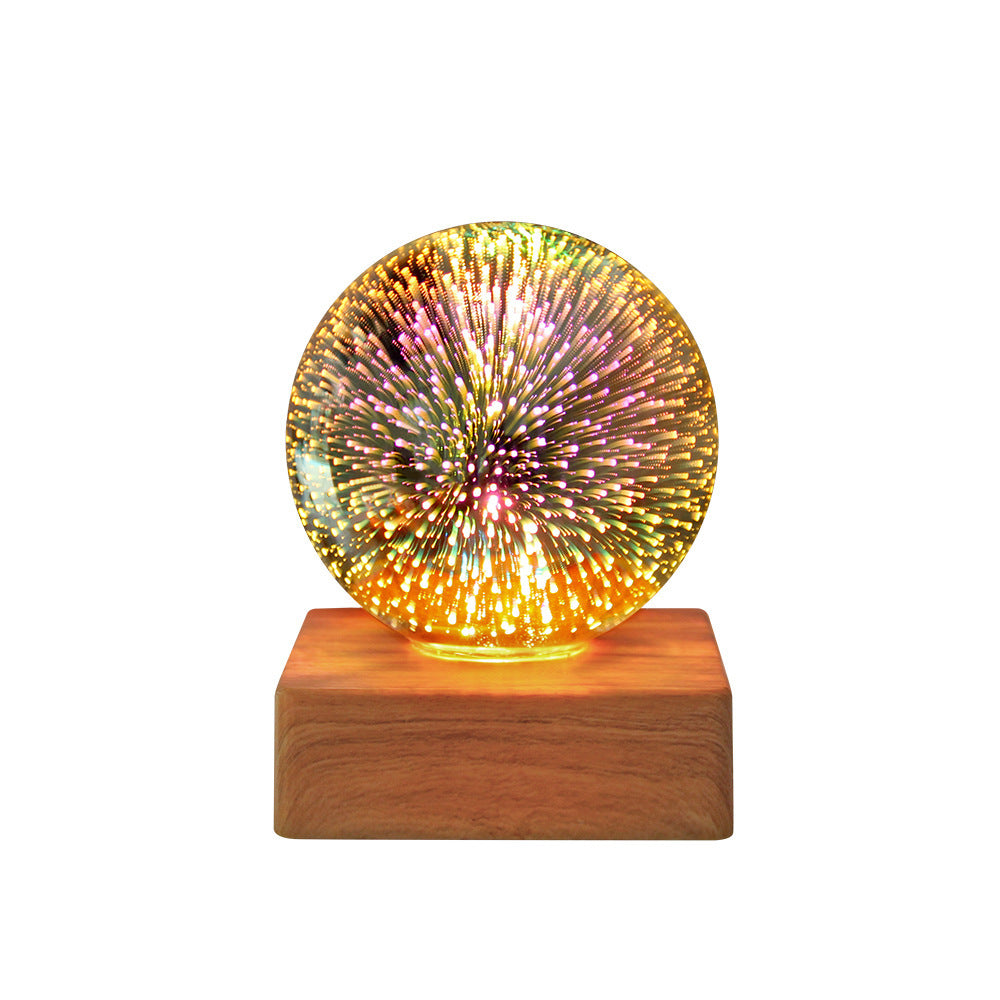 USB 3D Firework Crystals Ball Night Light  Plug In Romantic Star LED Night Light Christmas Lights Christmas Home Decorations 🇨🇳