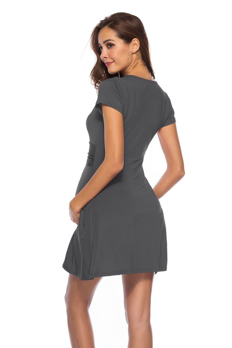 Deep V-Neck Maternity Short Sleeve Dress 🇨🇳