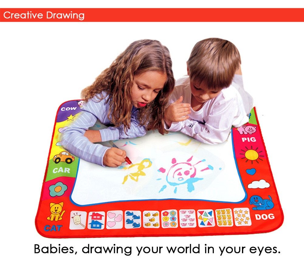 80 x 60cm Baby Kids Add Water with Magic Pen Doodle Painting Picture Water Drawing Play Mat in Drawing Toys Board Gift Christmas 🇨🇳