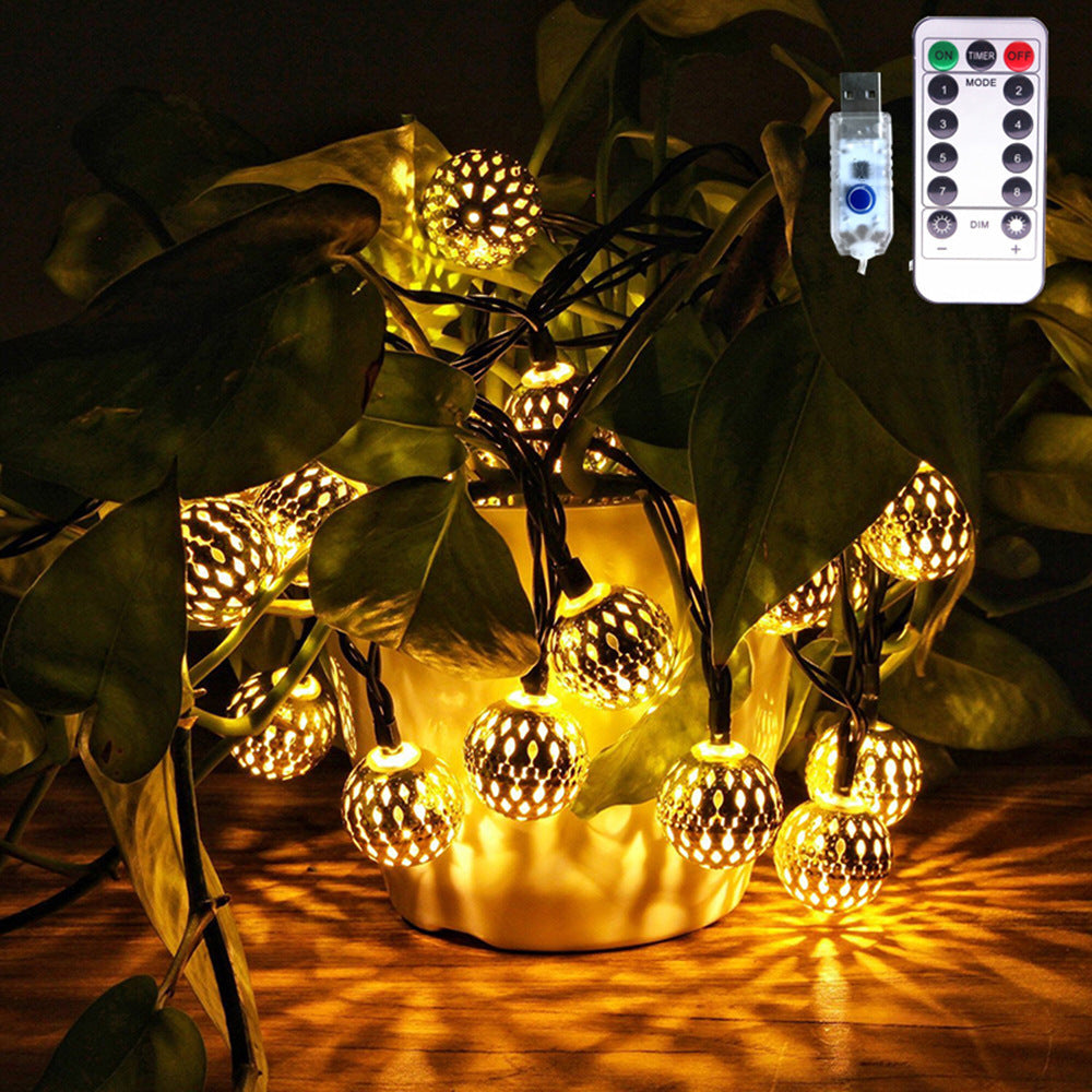 USB Eight Functions Remote Control Colorful Ball Christmas Lights 🇨🇳