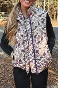 Multicolour Camouflage Puffer Zip-up Stand Neck Sleeveless Vest 🇺🇸