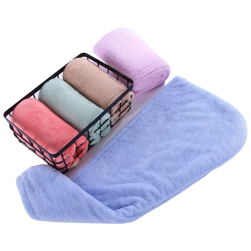 Super absorbent double-layer thickened coral velvet quick drying hair towel, shower cap, and headband towel