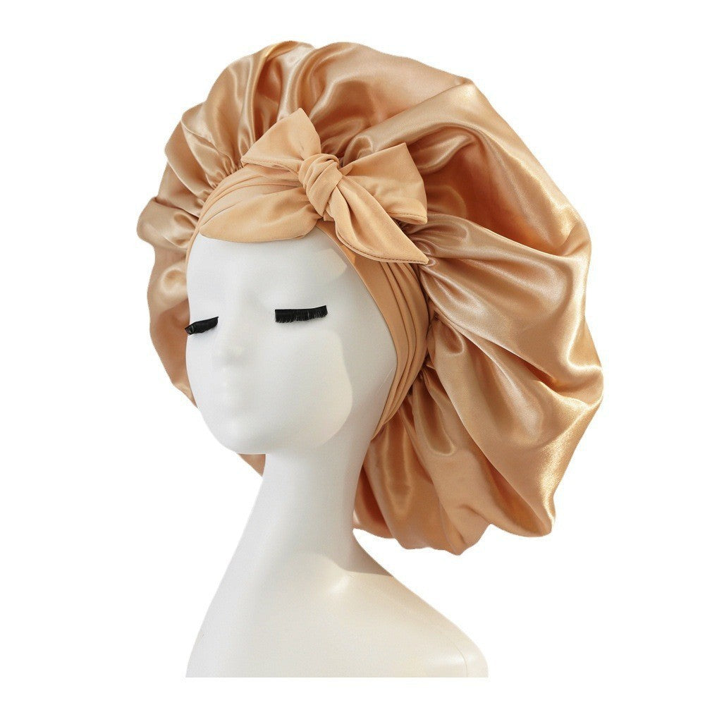 New Silk Bonnet For Sleeping Women Satin Bonnet Hair Bonnet Night Sleep Cap Scarf Wrap For Curly Hair With Tie Band For Curly Hair 🇨🇳