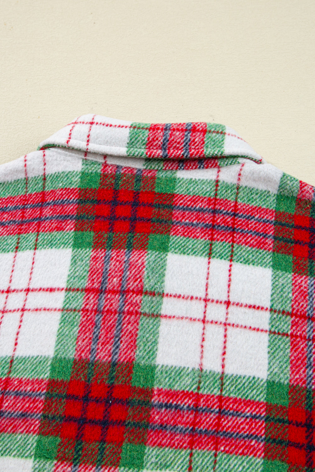 Red Christmas Plaid Casual Flannel Shacket 🇺🇸
