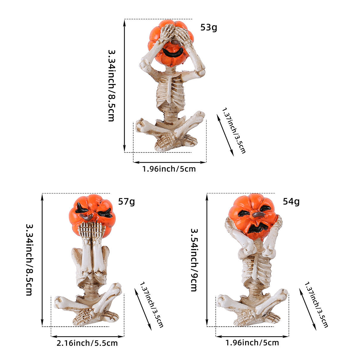 Pumpkin Head Skull Doll Ornaments Home Halloween Layout Props 🇨🇳
