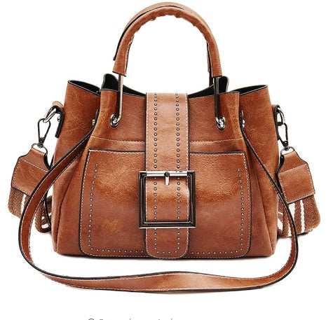 Double Leather Bucket Bag Handbag 🇨🇳