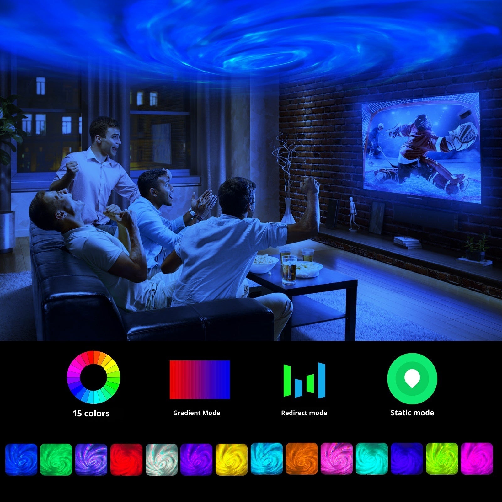 Northern Lights Projection Lamp Bedroom Star Light Remote Control Flame 🇨🇳