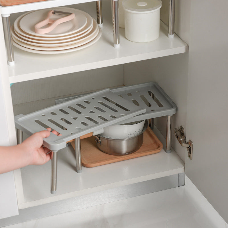 Telescopic cabinet layered shelf organizer 🇨🇳