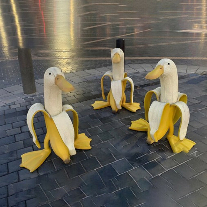 New Banana Duck Decor Creative Art Ornament Garden Decoration 🇨🇳