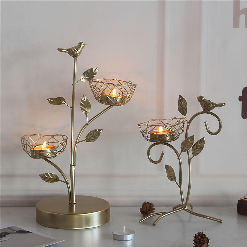 Wrought iron golden bird aroma candle holder 🇨🇳