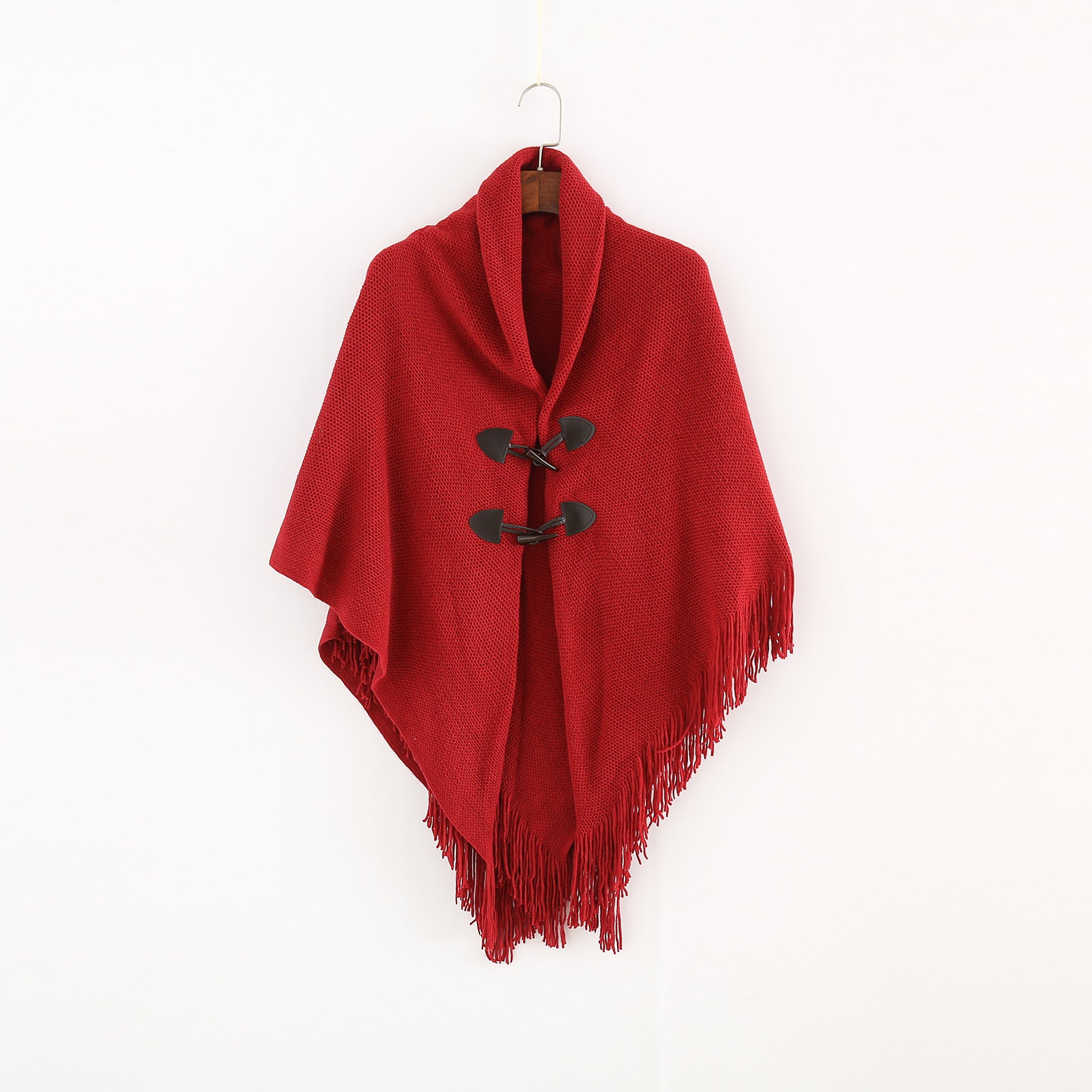 Winter Loose Kimono Cardigan Women Long Sleeveless Hat Poncho Solid Color Magic Shawl Knitted Sweater 🇨🇳