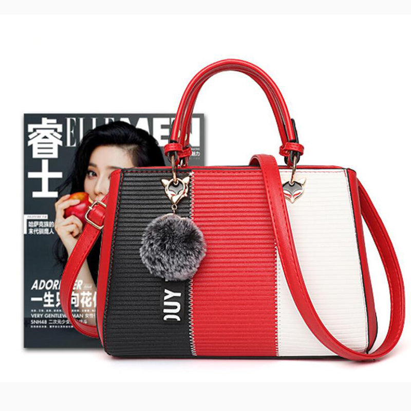 Women Hairball Ornaments Totes Patchwork Handbag Party Purse Ladies Messenger Crossbody Shoulder Bags Women Handbags 🇨🇳