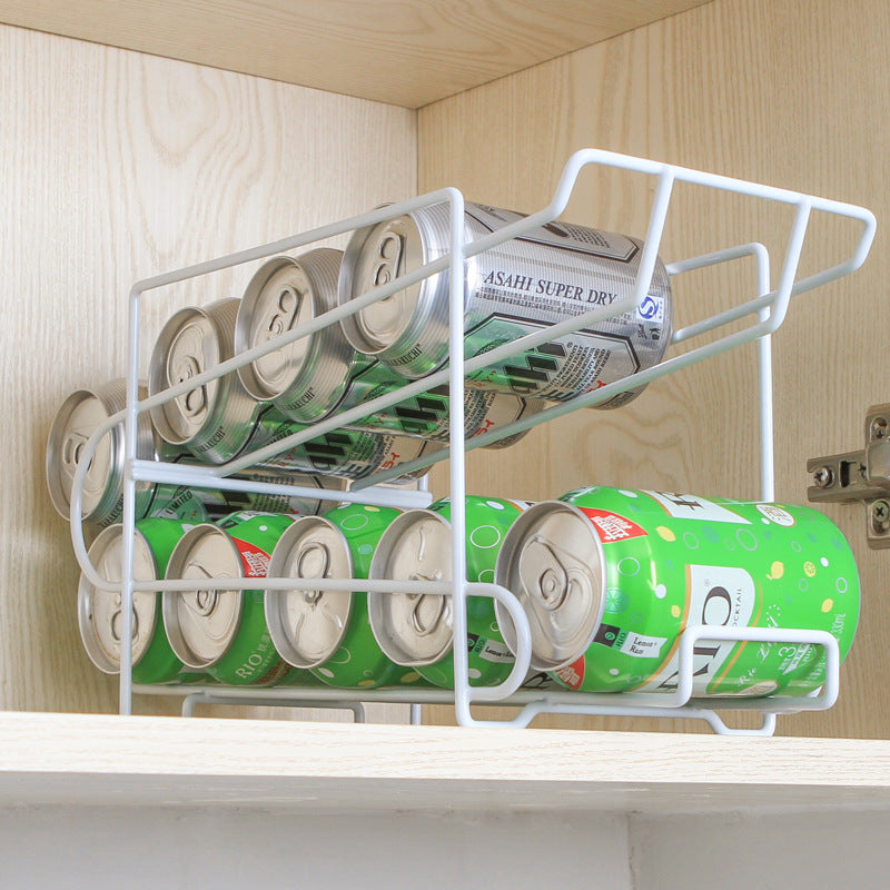Cans Coke kitchen storage rack double-layer finishing shelf desktop storage rack 🇨🇳