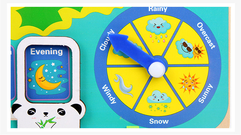 Montessori Wooden Toys Baby Weather Season Calendar Clock Time Cognition Preschool Educational Teaching Aids Toys For Children 🇨🇳