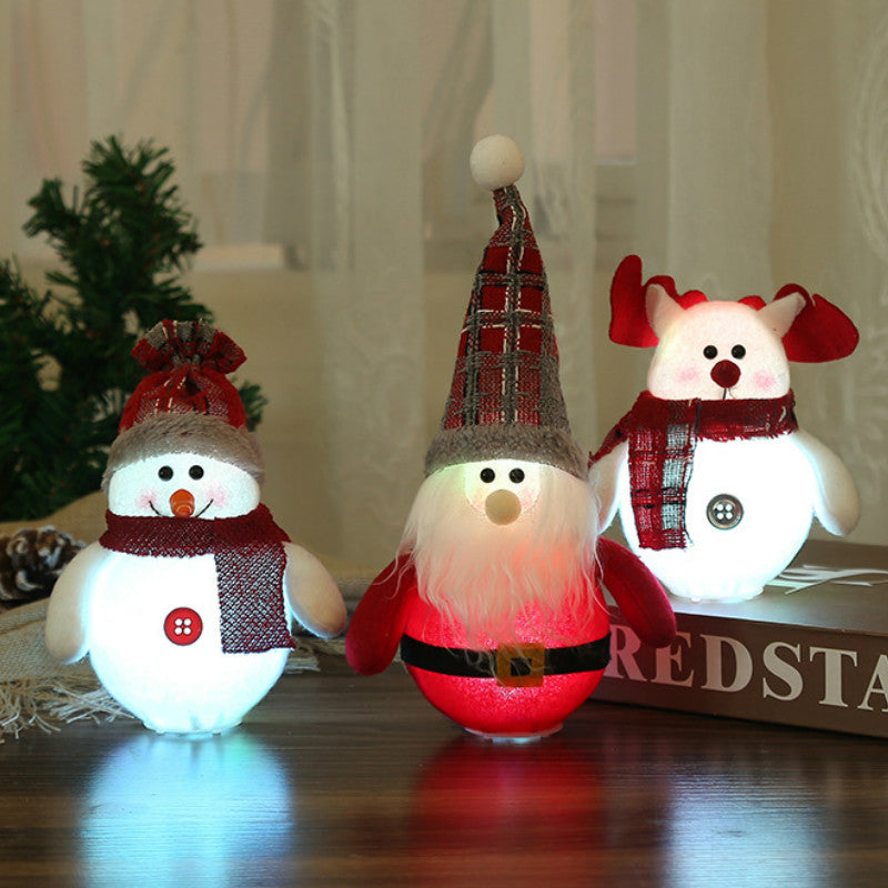 Christmas Decorations LED Santa Claus Snowman Deer Creative New Luminous Xmas Tree Pendant Gnome Gifts Decoration 🇬🇧