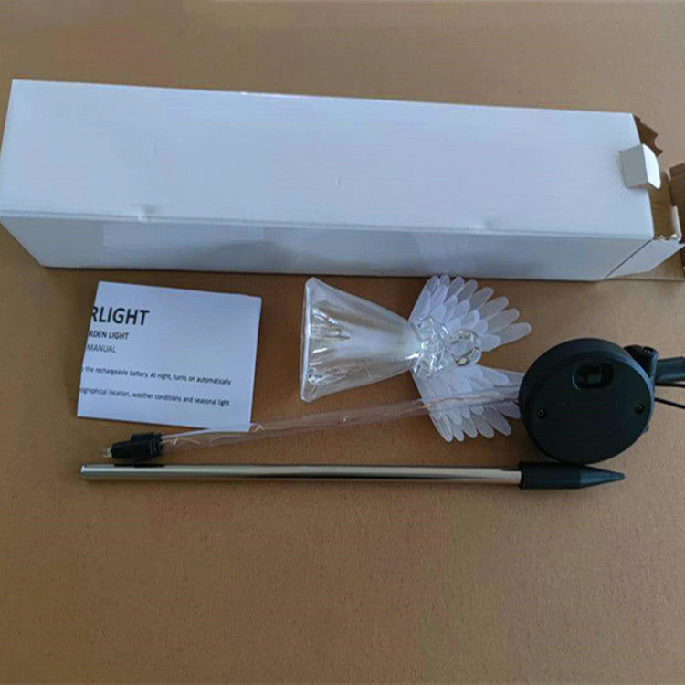 Colorful Color Changing Solar Angel Lights Outdoor Garden Courtyard Path Decorative Light Wings Wings Souvenir Decoration 🇨🇳