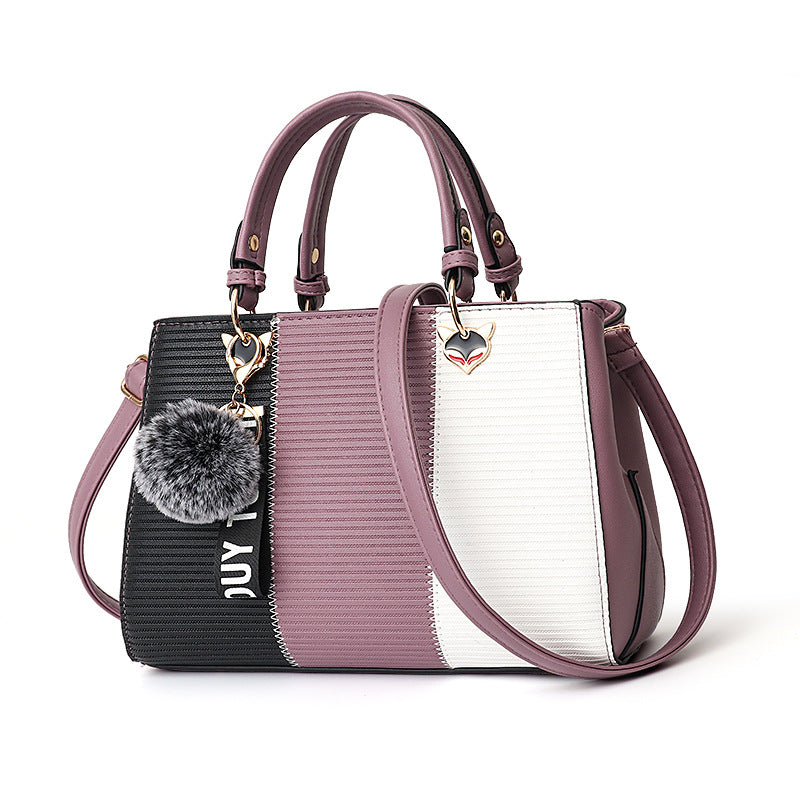 Women Hairball Ornaments Totes Patchwork Handbag Party Purse Ladies Messenger Crossbody Shoulder Bags Women Handbags 🇨🇳