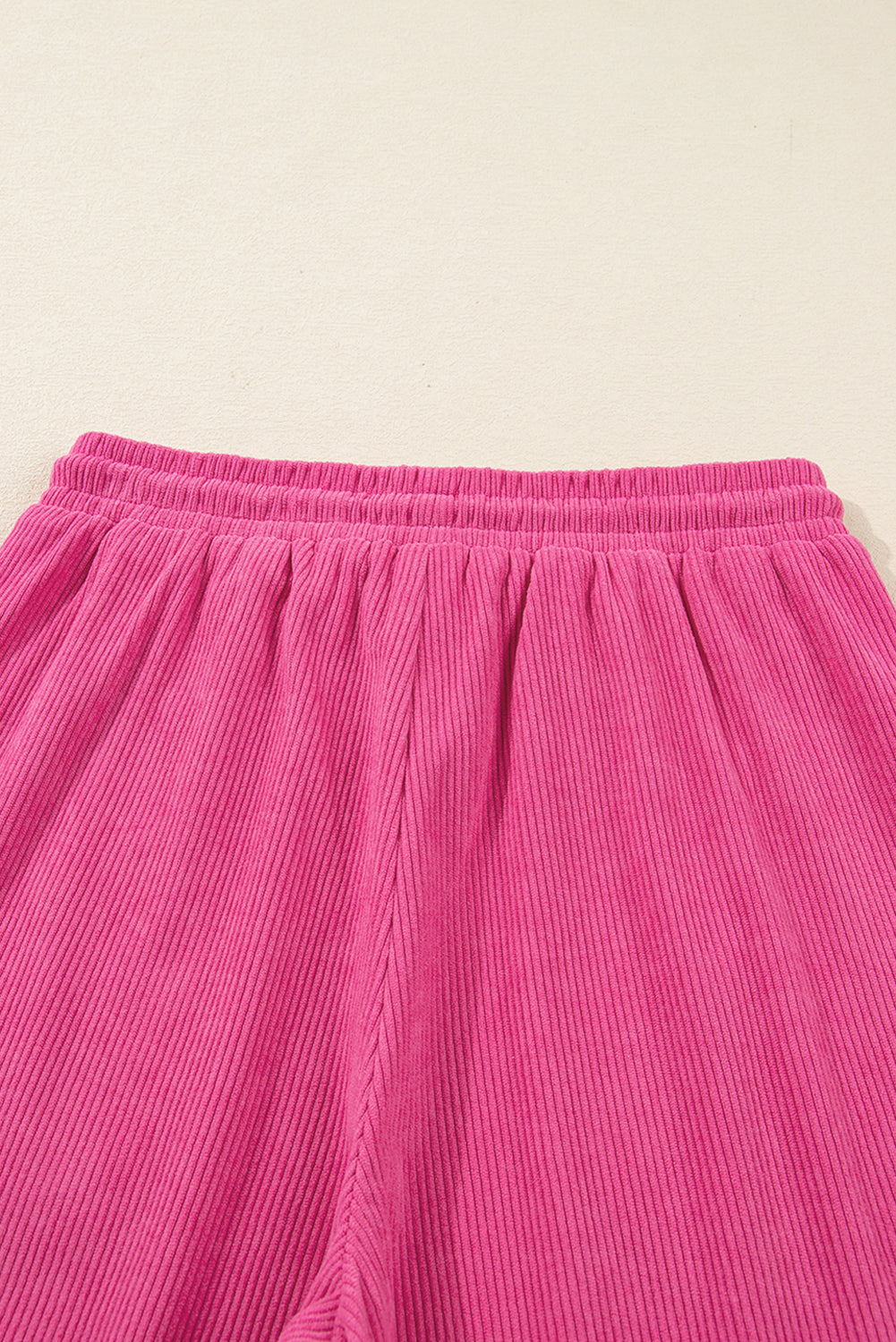 Peach Blossom Half Button Pullover Drawstring Pants Solid Color Corduroy 2pcs Outfit 🇺🇸