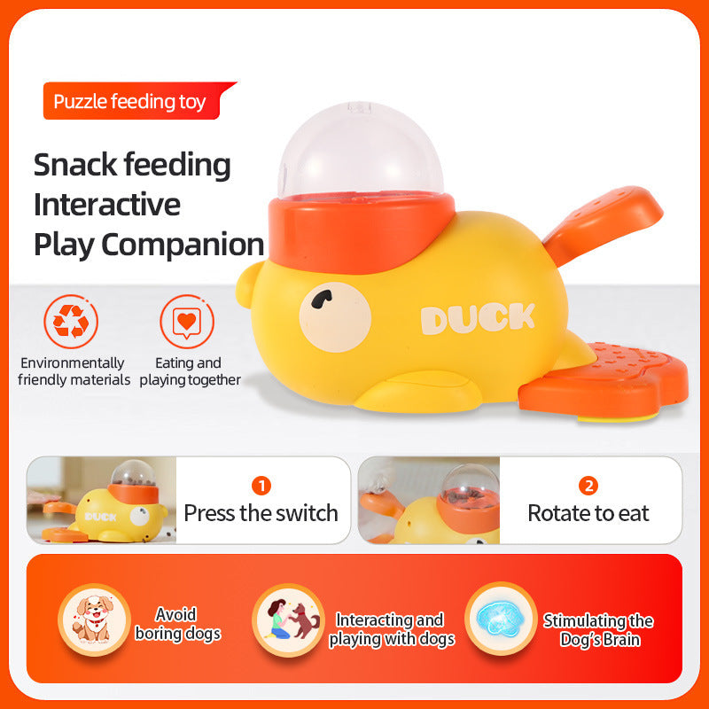 Dog Puzzle Feeder Interactive Pet Food Treat Dispenser Cartoon Duck Design Anti-slip Pets Automatic Feeder Toys For Dog Training Pet Products 🇨🇳