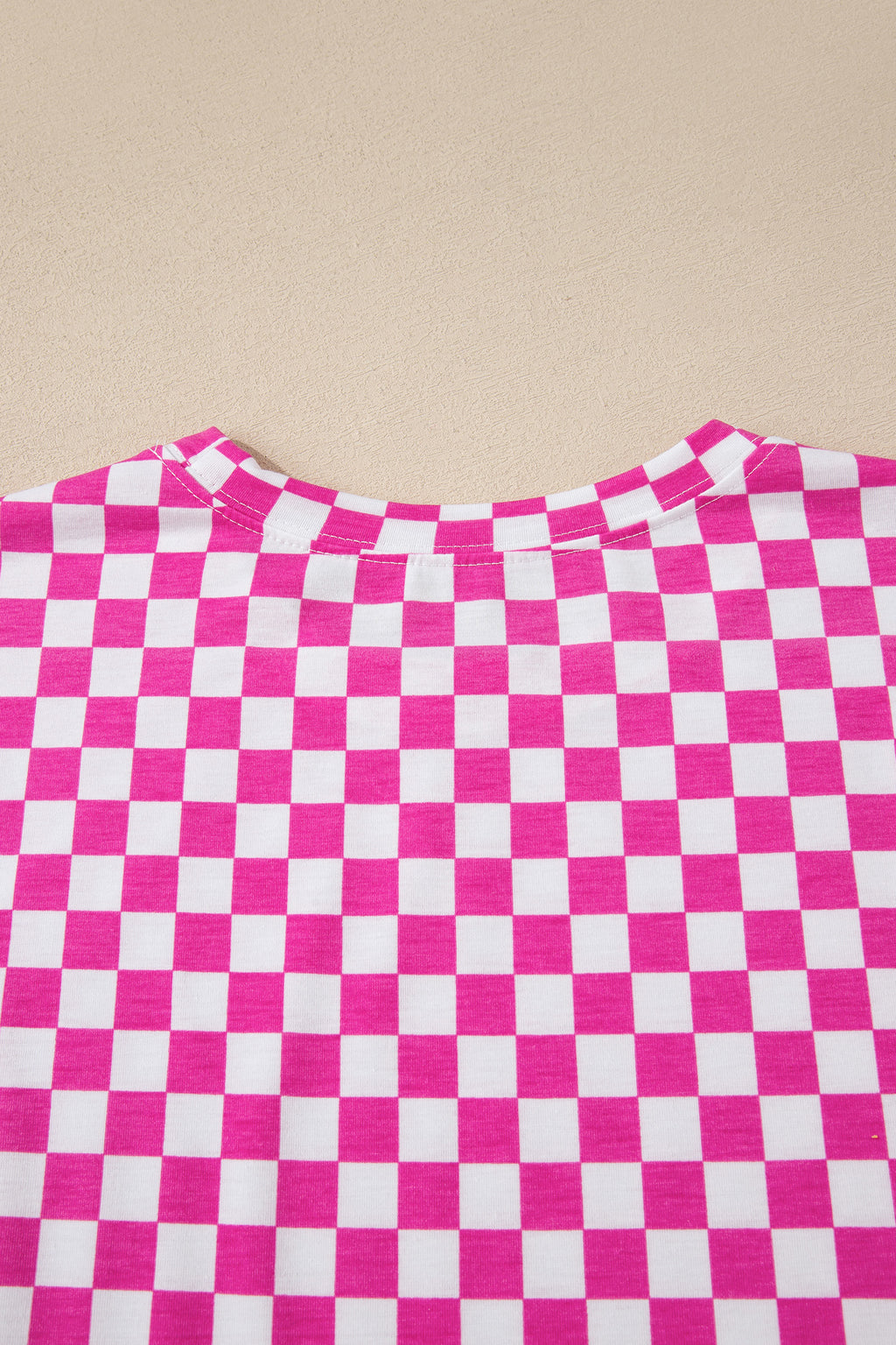 Rose Checkered Print Half Sleeve Tee 2pcs Lounge Pant Set 🇺🇸