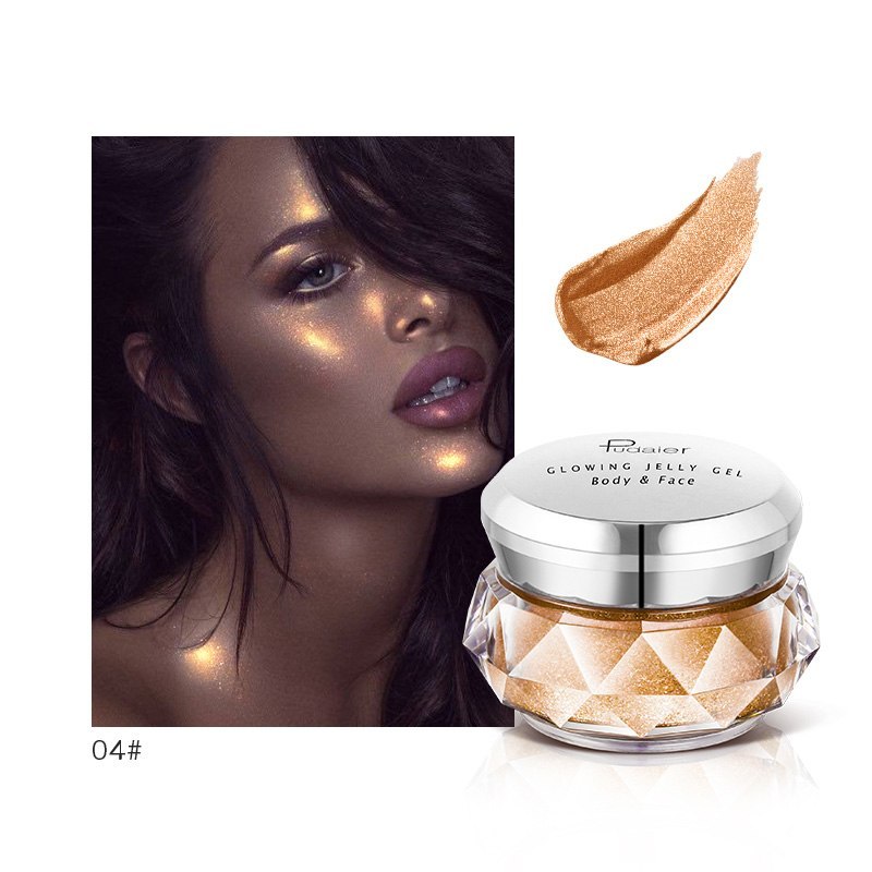 Face Highlighter Jelly Gel Mermaid Eyeshadow Glow Body Glitter Festival Makeup Iluminador Gold Liquid Highlighter Bronzer 🇨🇳
