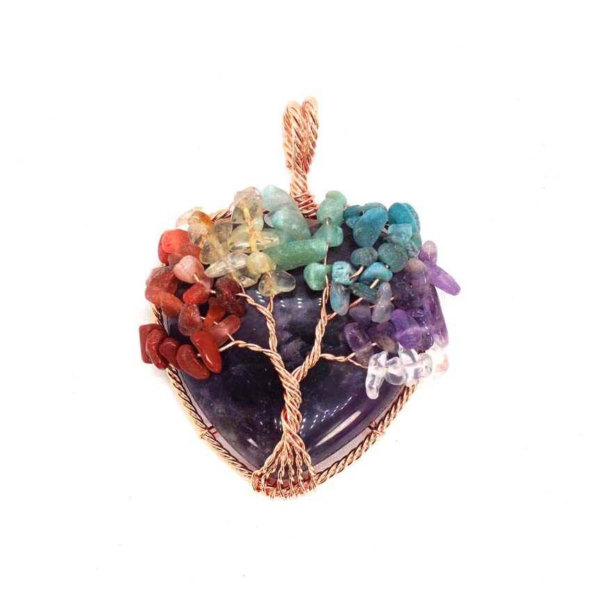 Crystal Heart-shaped Colorful Gravel Handmade Winding Pendant 🇨🇳