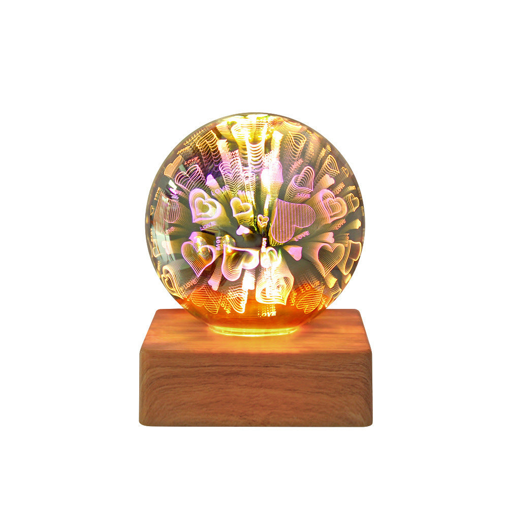USB 3D Firework Crystals Ball Night Light  Plug In Romantic Star LED Night Light Christmas Lights Christmas Home Decorations 🇨🇳
