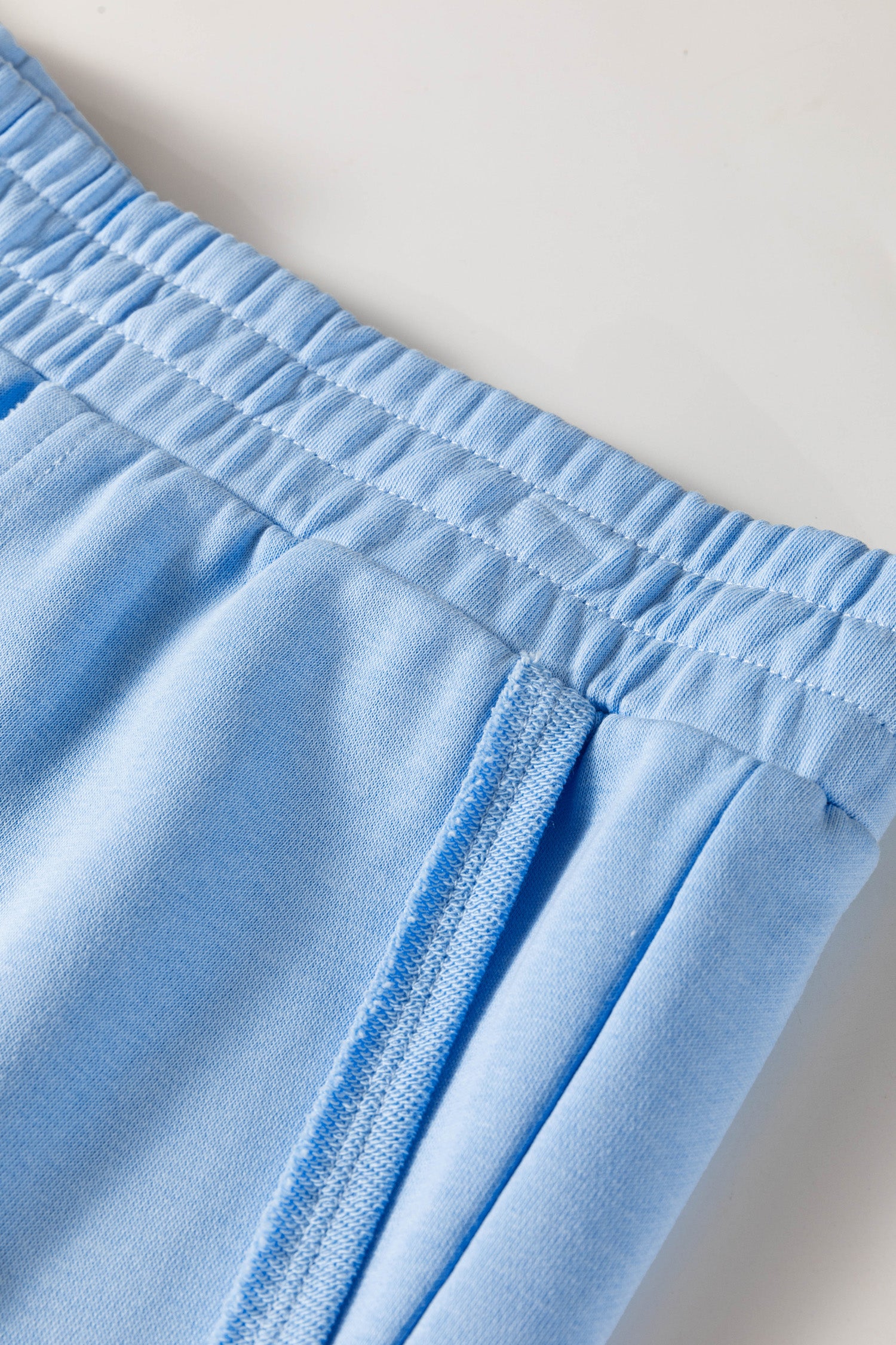 Mist Blue Solid Color Polo Tee Elastic Waist Shorts Plus Size Outfit 🇺🇸