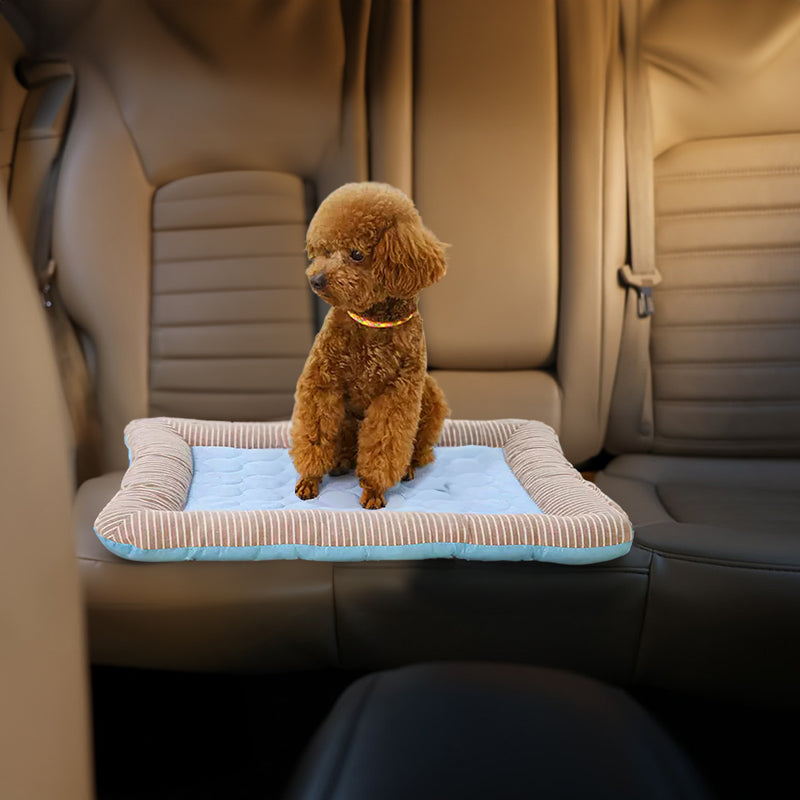 Cooling pet mats for dogs & cats (puppies/kittens): ice silk, breathable, soft summer pads in pink/blue 🇨🇳