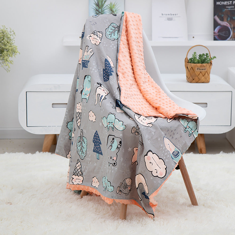 Cotton cartoon baby blanket, baby comfort peas blanket 🇨🇳