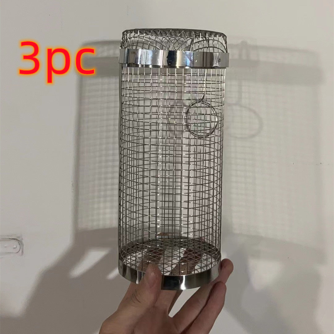 Rolling Grilling Basket Metal BBQ Barbecue Basket Net Portable Outdoor Camping Barbecue Rack Kitchen Gadgets 🇨🇳