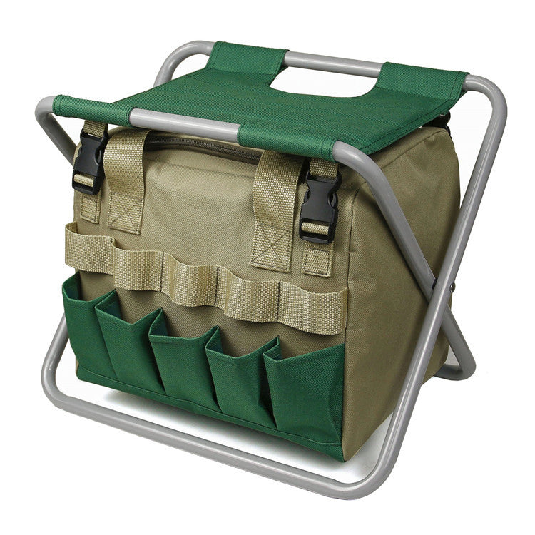 Gardening Stool With Tote Bag Chair Garden Tools Set Organizer, Folding Garden Seat 🇨🇳