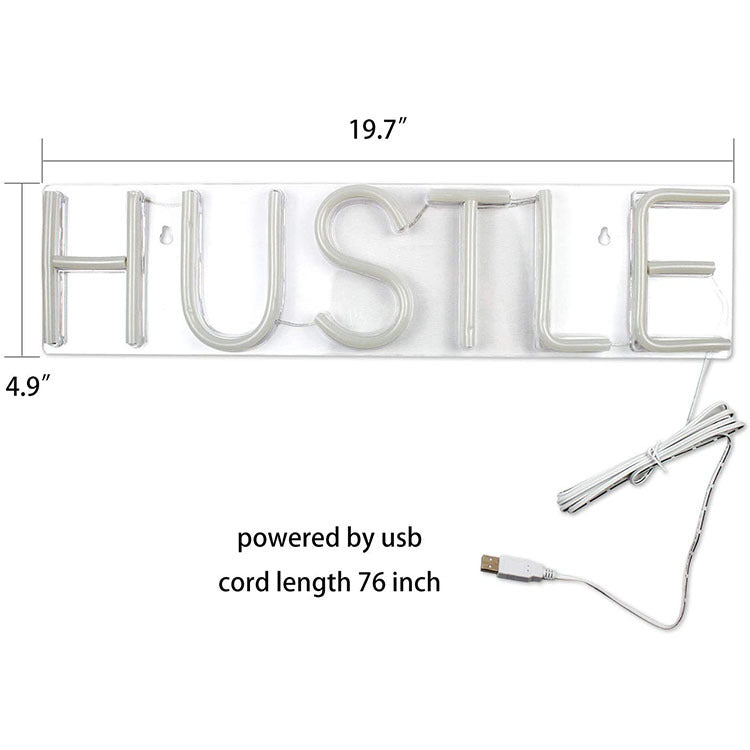 Transparent Back Panel HUSTLE USB Powered Neon Lights 🇨🇳