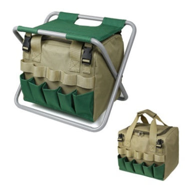 Gardening Stool With Tote Bag Chair Garden Tools Set Organizer, Folding Garden Seat 🇨🇳