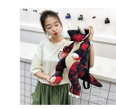 Creative 3D Dinosaur Backpack for Children Cartoon Animal Plush Dinosaurs Bag Cute Funny Parent-child Bags for Girl Boys 🇨🇳
