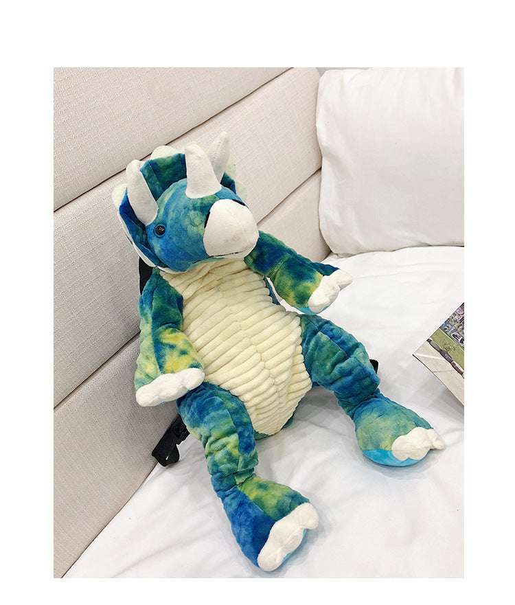 Creative 3D Dinosaur Backpack for Children Cartoon Animal Plush Dinosaurs Bag Cute Funny Parent-child Bags for Girl Boys 🇨🇳