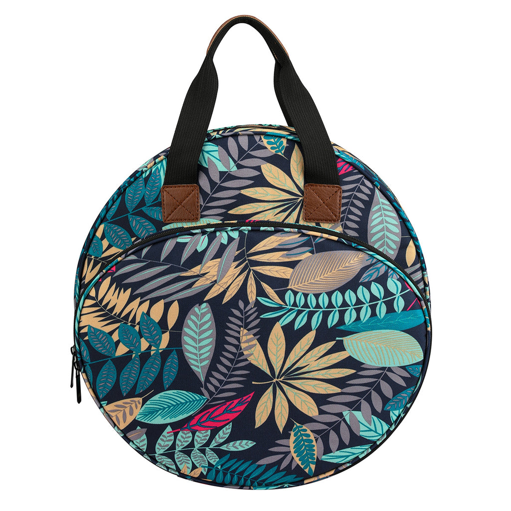Embroidery Thread Bag with Maple Leaves Round Embroidered Circle Bag Blue Color Knitting Tote Bag Sewing Accessories 🇨🇳